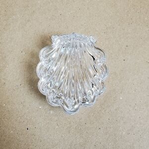 Seashell glass‎ lidded trinket jewelry dish container tray